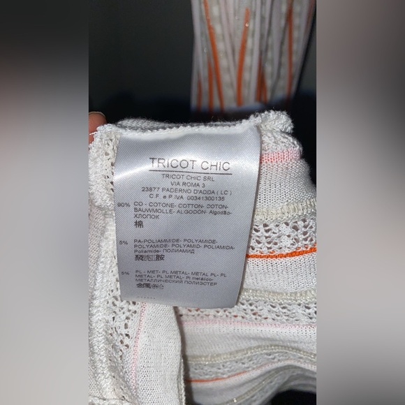 Tricot Chic Dress - White/Orange - Picture 10 of 11